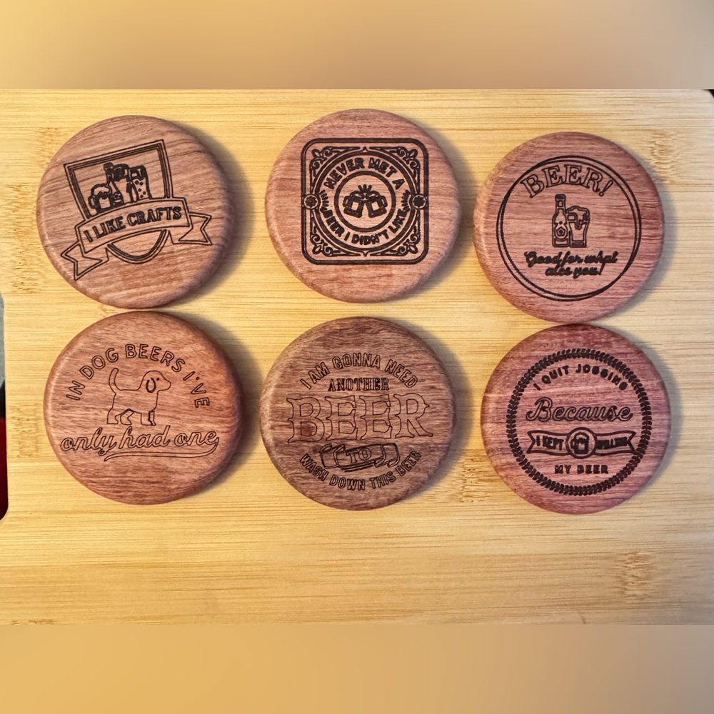 Hand crafted by me Wood Round Magnetic Bottle Openers customizable choice of 1